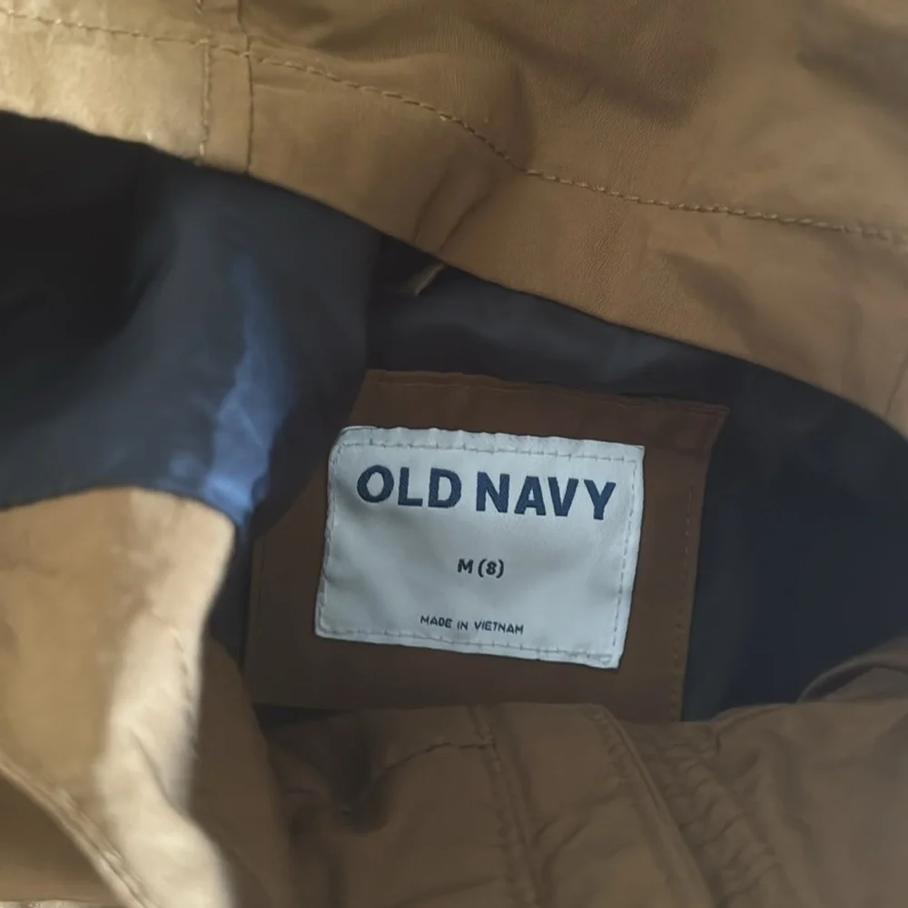 OLD NAVY | Boys Girls Unisex Hooded Parka Jacket Raincoat |  Butterscotch (8) M